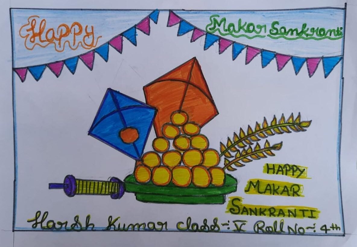 Happy makar Sankranti Drawing 🪁| easy makar Sankranti special drawing|  happy makar Sankranti | Happy makar sankranti, Drawings, Makar sankranti